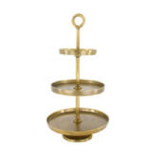 Etagere aluminium 25x25x47 cm gold