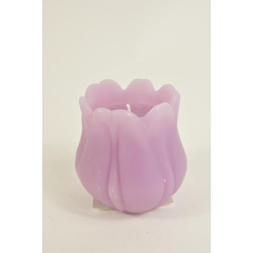 Geurkaars tulp lila 12x10cm