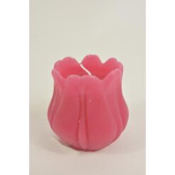 Geurkaars tulp donkerroze 12x10cm