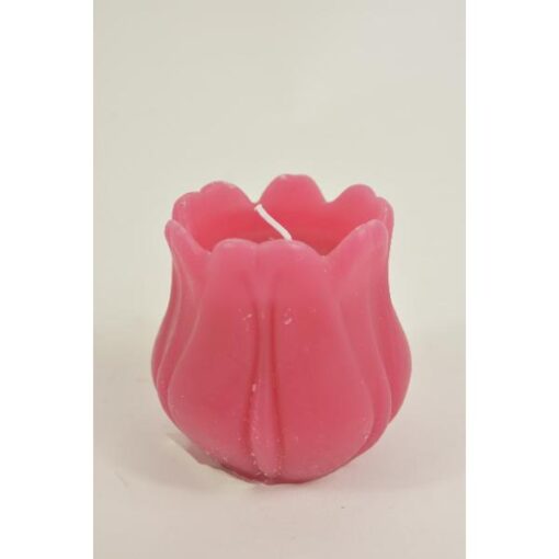 Geurkaars tulp donkerroze 12x10cm