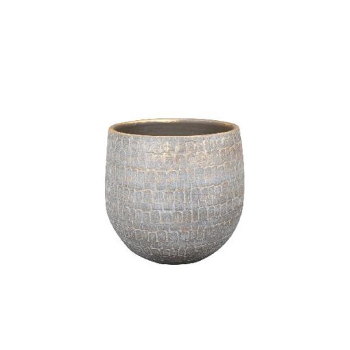 Pot Renzo shiny grey D22H20