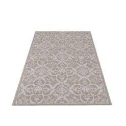 Buitentapijt taupe-wit 118x180cm