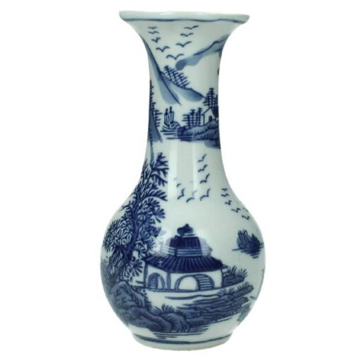 Vase Porcelain Blue/White 7,5x7,5x15cm