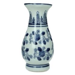 Vase Porcelain Blue/White 7,5x7,5x15cm