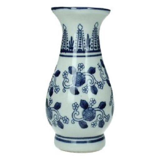 Vase Porcelain Blue/White 7,5x7,5x15cm