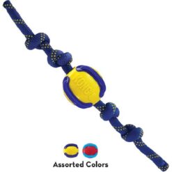 KONG Jaxx Brights Ball w/Rope Assorted Md