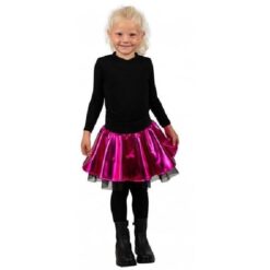 Cirkelrok metallic pink meisjes 128