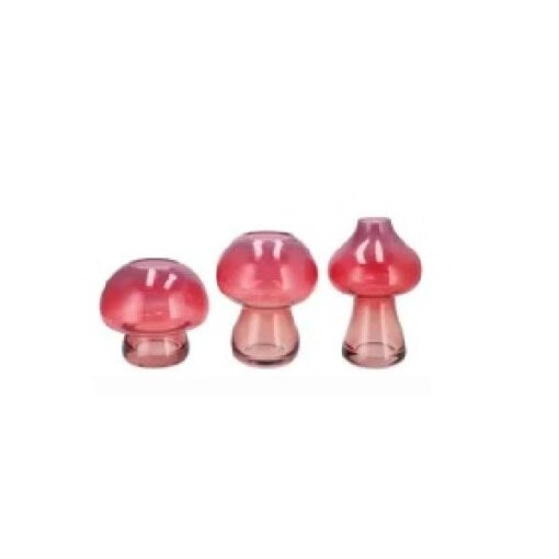 Nova Red Vase Mushroom Narrow 13x13x20cm