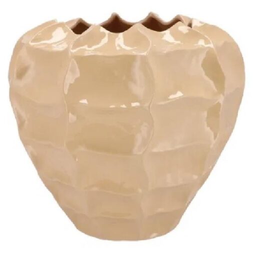 Lima Beige Vase Carve 36x36x33cm