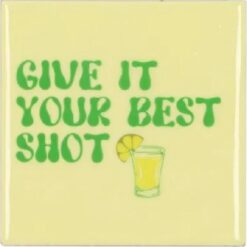 Tile Give it Your Best Shot beige 10x10x1cm