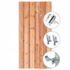 *Tuindeur Red Class WoodPrivacy + rvs inbouwslotse