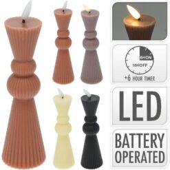 LED kaars D5,5H17,5cm geribbeld