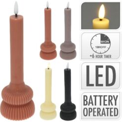 LED kaars D7H20cm geribbeld