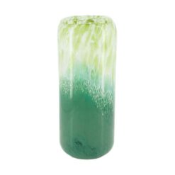 Vase glass 10x15x35,5cm Green zijde