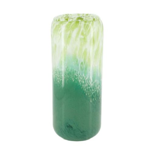 Vase glass 10x15x35,5cm Green zijde