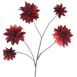 Dahlia Spray Burgundy zijde per stuk