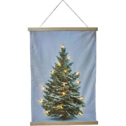 Fluweel doek kerstboom 52x70cm met 15LEDs