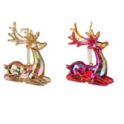 Ornament hert rood goud assorti (geen keuze)