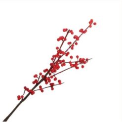 Ilex Berry Spray Red 70cm zijde