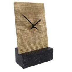 Klok 'Pepijn"S oud messing aluminium 11x4x20cm