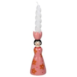 Candle Stick Flower Girl Dolomite multi 6,5x7x17cm