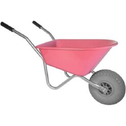 Kinderkruiwagen 35 L roze met softwiel