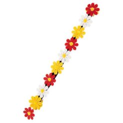 Bloemetjes hoofdband rood/wit/geel