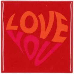 Tile Love You Red 10x10x1cm