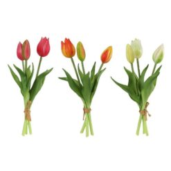 Kunstbloem Tulpenbosje 25cm 3 stuks assorti