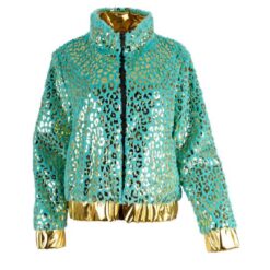 Jasje pluche glamour turquoise 40/42