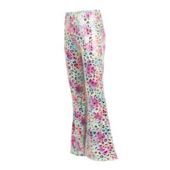Flared broek gouden panterprint pastel meisjes 128