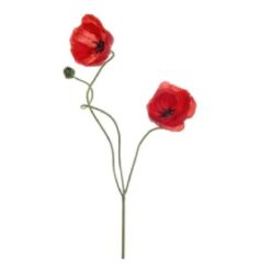 Papaver L74cm rood zijde