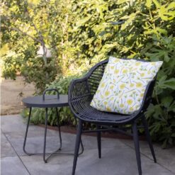 Buitenkussen bloemen geel