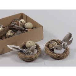 Nestjes met vogels en eieren 7cm