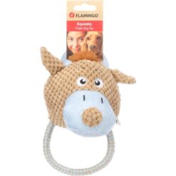 Flamingo speelgoed Krops Koe met Touw bruin