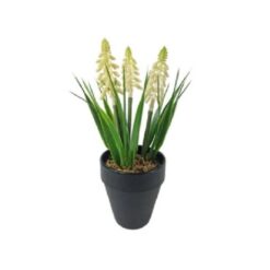 Muscari zijde in pot 18cm wit