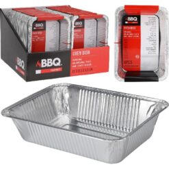 BBQ schaal aluminium 220x155x48mm set 4 stuks