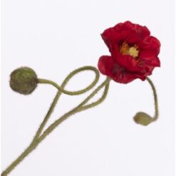 Papaver Spray Red zijde per stuk