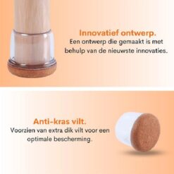 Flooq viltdop fien rond 19 x 25 mm zwart 8 st.