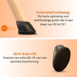 Flooq viltdop finn ovaal 45 x 30 mm zwart 8 st.