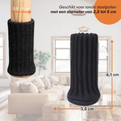 Flooq viltdop felice sok 20 x 50 mm zwart 8 st.