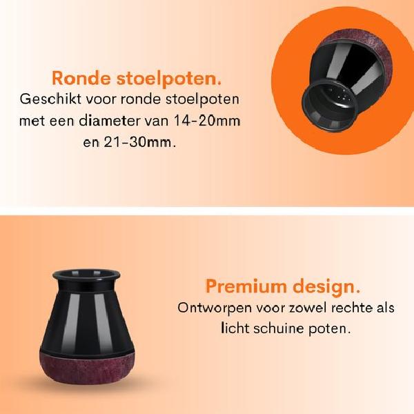 Flooq viltdop feline rond 21 x 30 mm zwart 8 st.