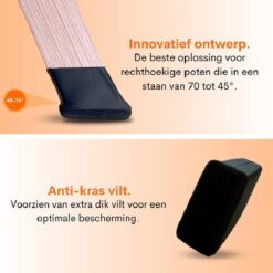 Flooq viltdop frits r.hoek 27 x 12 mm zwart 8 st.