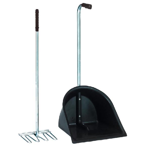 Mestboy opraapbak 78 cm + hark 85 cm zwart