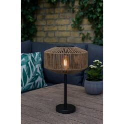 Solar Granada rattan effect table lamp 150LM