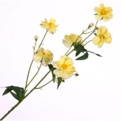 Ranunculus Spray Yellow zijde per stuk 60cm