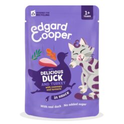 Edgard&Cooper kat adult saus pouch Eend&Kalkoen