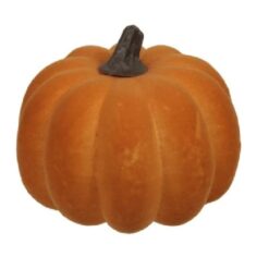 8 flock pumpkins orange 5x5.5cm