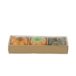 Pumpkin ceramic 18x6.6x4.4cm 3pc mixed