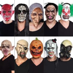 Latex hoofdmasker halloween 10 assorti (per stuk)